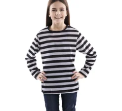 T-shirt a righe bianche e nere per bambini