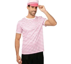 T-shirt da marinaio a righe rosa per adulti