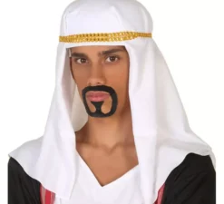 Turbante arabo bianco e dorato