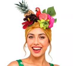 Turbante Rumbera dorato con frutta