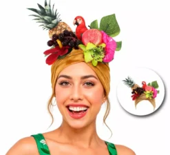 Turbante Rumbera dorato con frutta