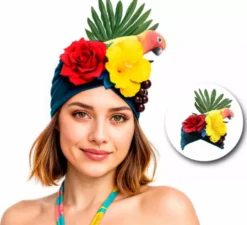 Turbante tropicale Rumbera con fiori