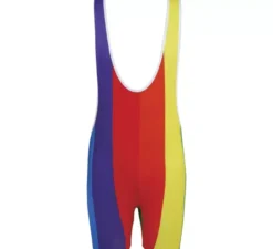 Tuta da uomo con bretelle arcobaleno