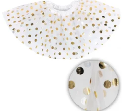 Tutù Bianco a Pois Oro 40 cm