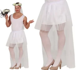 Tutù da sposa bianco da 80 cm
