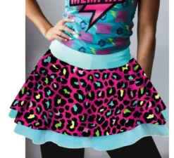 Tut� leopardato multicolore da donna, 40 cm