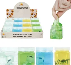 12 vasetti di gelatina a forma di ragno o alieno da 5,5 cm