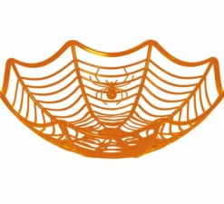 Vassoio Arancione Plastica Ragnatela 28X8 cm