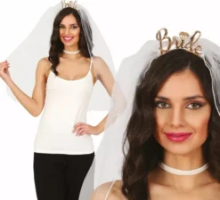 Velo da sposa bianco con fascia per la sposa