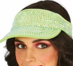 Visiera con strass in vari colori adulto