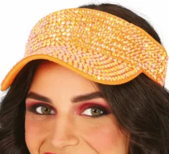 Visiera con strass in vari colori adulto