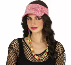 Visiera con strass in vari colori adulto
