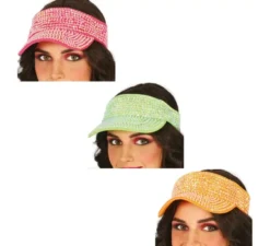 Visiera con strass in vari colori adulto