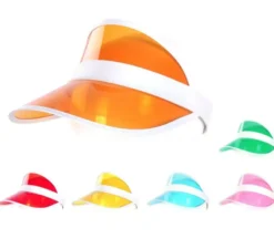 Visiera in plastica con fascia bianca per adulti colori assortiti