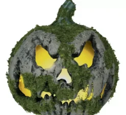 Zucca con muschio e luce 20 cm