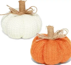Zucca decorativa in cotone da 12 cm in vari colori