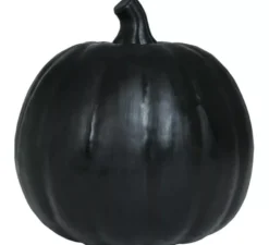 Zucca in schiuma nera con luce 16 cm