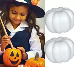 2 zucche bianche di sughero per decorare 10x8 cm